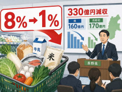 食料品消費税1%で「330億円減収」 長野知事「地方財政上の措置は何も行わないことは普通は考えられない」国に対応求める考え