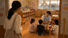 【悲報】ママさん「いやあああああ！！保育園にタイミーさんがいる！！ 男の保育士よおおおお！」