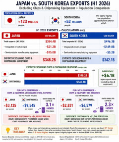 【衝撃】韓国人「日韓の輸出額から半導体を抜いてみた結果…」
