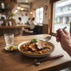 このすき家のポークロックカレーって1300円の内容なんだろうが、すき家で1300円払うの躊躇するよな？