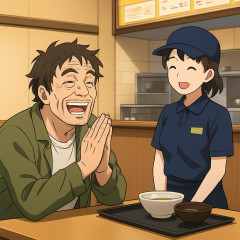 松屋行ったら店員に「ごちそうさま」って言ってる底辺オッサンいて爆笑したわ🤣