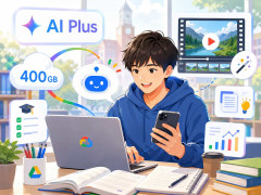 Google、大学生に「Google AI Plus」を無料で提供、400GBのストレージや動画生成機能付き