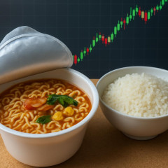 世界でインスタントラーメンの需要高まる。日本でもコメ価格が上昇し代替食品として需要が評価   |  百福もニッコリ