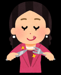 爆胸美女、谷間を見せながら魚を食べる