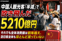 【速報】中国人観光客「半減」で吹き飛んだ5210億円 それでも全体消費額は前年超え、訪日客全体もほとんど減っていない