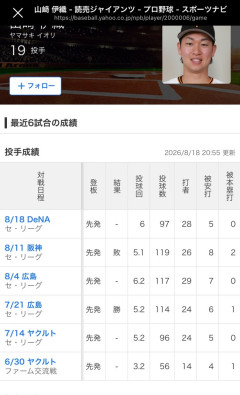 【巨人】激震　山崎伊織が登録抹消へ　村田善則コーチ「一度故障班の方に行って、という流れになると思います」右肩コンディション不良