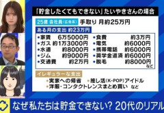 【画像】手取り25万女性「貯金できない」