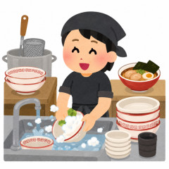 行きつけのつけ麺チェーンがあるんだが、若い店員が手洗いで食器を洗ってるのを見て怖くなった