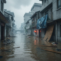 台風19号が一箇所に留まり続けてるため中国南部は悲惨な洪水に