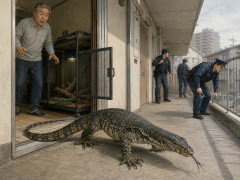 【横浜市緑区】体長1.2ｍのオオトカゲ　飼われていたケージから脱走「外出して戻ったら逃げていた」