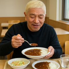 松本人志、吉本社員食堂でランチ よしもとカレー2杯おかわり「うまいな」「辛さもちょうどええ」生配信で絶賛   #DOWNTOWN＋