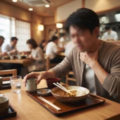 食事中、喉に詰まった！