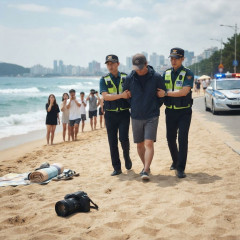 韓国警察、海水浴場で盗撮していた日本人観光客を現行犯逮捕