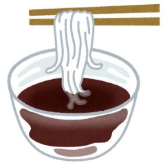 そば←うまいのはうまい　うどん←うまいのはうまい　そうめん←