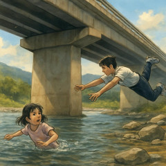 橋の下に女の子、「気になって」戻ると川に流されていて…飛び込み救助、小2女子を救った男子高校生の冴えた直感   #高知