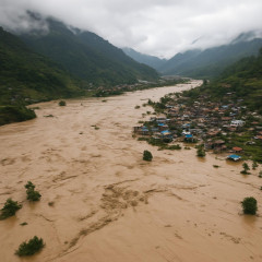 ネパールで大規模洪水17人死亡約380人不明。ネパールとチベット自治区の国境付近