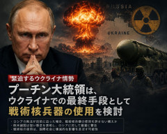 【速報】プーチン大統領は、ウクライナでの最終手段として戦術核兵器の使用を検討 ついにブルームバーグが報じる