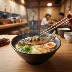 鮎の塩焼き入ったラーメンって美味しいの？