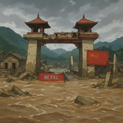 ネパール・中国の国境施設、洪水で跡形もなく消滅   |  こんな土砂崩れが自然に発生するのはおかしい。
