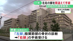 左右の足を間違えて人工骨を入れる手術を行った病院、患者側と550万円で和解へ