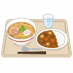 【朗報】この安っぽいラーメンとカレーセットを見てよ