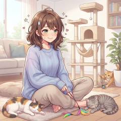 新しいキャットタワーにまるで興味を示さず床に転がる猫さんたち、どこのご家庭も似たような感じだし隠れて遊んでるのも飼い主にバレている