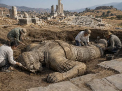 トルコの古代都市で、2500年前の「謎の巨大像」を発掘