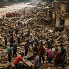 ネパール・中国大洪水の死者数は633人に、不明者は約3000人   |  グロではないけど建物が崩れて屋根にいた人々が、、という動画。