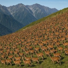 南アルプスにシカの大群 山肌埋め尽くす500頭 地元住民「こんな数は見たことない」 長野   #🦌🦌🦌