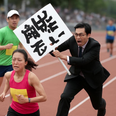 星野真里のゴール目前〝24時間マラソン〟に乱入者 着服金問題のプラカード掲げ「触るな、お前ら！」   #放送事故