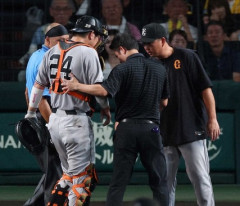 【悲報】巨人大城、右手首を打撲して3回途中で負傷交代