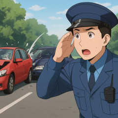 見張り員「車で移動してたら事故ってた」