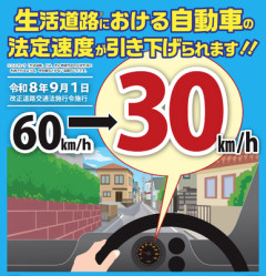 【緊急】『明日から一般道の7割で制限速度30kmへ。破ったら一発免停』 ← これ知らなかったんやが