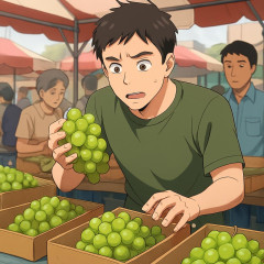 日本の高級ブドウをパクった中国産シャインマスカット、価格が99％暴落で露店の叩き売り状態へ