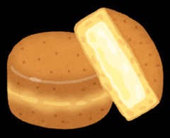 たい焼きみたいな生地にカスタード入ってる食べ物なんだっけ？