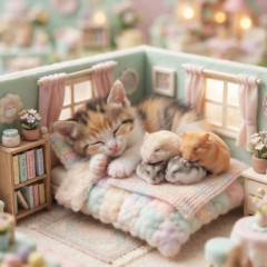 猫が膝のうえに乗ってて動けないんやが