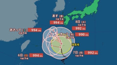 台風24号、迷走で大雨長期化へ　日本の南で“1回転ループ”