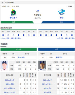 【ドラゴンズ実況】9/4 中日vsヤクルト（神宮）18:00～先発：高橋宏【中継:フジテレビONE　NHK BS　DAZN他】
