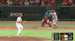 【広島対巨人18回戦】巨人・石塚、3回表にタイムリーツーベース！さらに悪送球で本塁生還！リードを3点に広げる！！！！！！！！！！！
