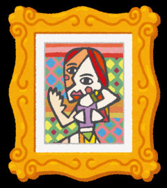 今日の状況を絵画で報告するトピ