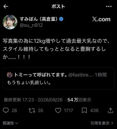グラビアアイドルさん、写真集のために12kg増量し過去最大乳になる
