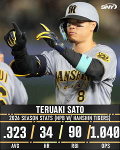 メッツファン「阪神・佐藤輝明の今季の成績をご覧ください」【海外の反応】