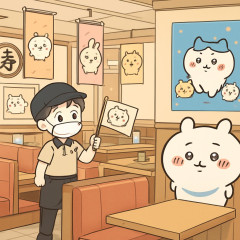 くら寿司 ちいかわ企画を6日で中止 従業員が店内装飾やのぼりまで横流ししてしまい継続不能   |  ちいかわ好きなやつってほぼ全員みいちゃん(知的障がいやギリ健)よな