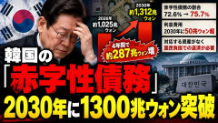 【速報】「もうだめかも」国民負担で返済する「赤字性債務」、2030年に1300兆ウォン突破へ