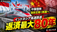 【年間返済90億円】経営危機のインドネシア高速鉄道、中国への債務返済期間を80年に延長「ありがてありがてぇ」
