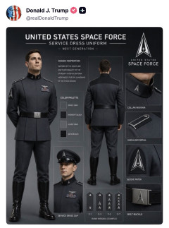 トランプ大統領、US宇宙軍の新制服を公開