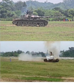 【悲報】バングラデシュ陸軍の中国製Type59戦車、射撃したら黒ひげ危機一発だった