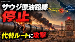 【ホルムズ迂回ルートまで停止】サウジ原油パイプライン、複数回の攻撃で完全操業停止