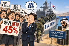 【ホルムズ海峡への派兵】 韓国国民は反対多数=ネット「なぜ韓国が?」「賛成した人が行け」