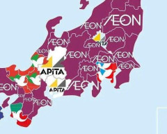 【画像】早稲田大生が作ったGMS勢力図、日本列島の34道府県でイオンが首位に